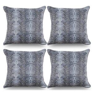 Set of 4 Grey Throw Pillow Covers 18x18 Gray Ombre Geometric Decorative